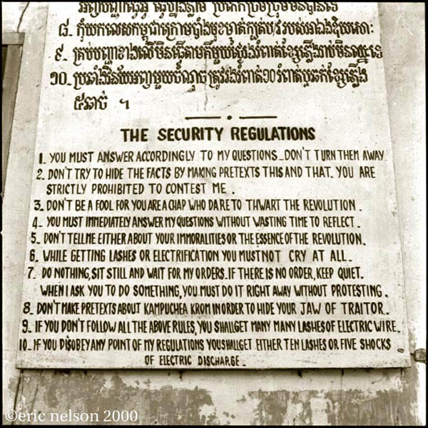 Security Regulations at Tuol Sleng Prison