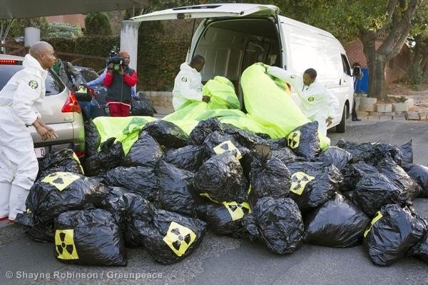 Activist showing their disgust at the South African Government's plans to build six new nuclear reactors.