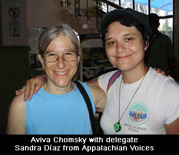 Aviva Chomsky with delegate Sandra Díaz from Appalachian Voices