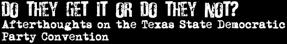 Do They Get It or Do They Not?: Afterthoughts on the Texas State Democratic Convention
