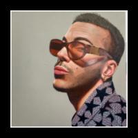 Sfera Ebbasta (oil on concrete)