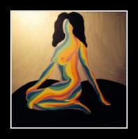 Vibrant, The glow of life. acrylic on canvas, silkscreen, 24"x24"